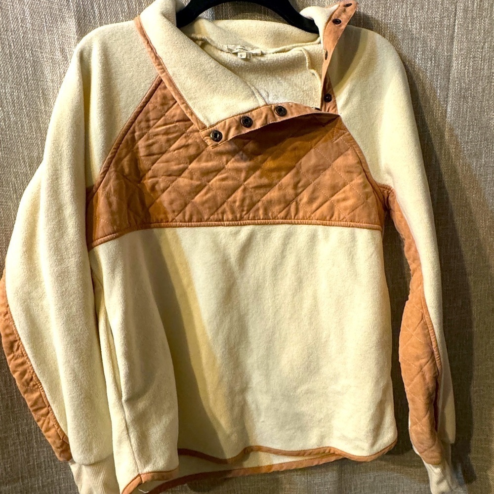 Entro asymmetric waffle / fleece pullover/ size small